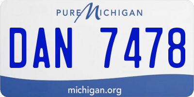 MI license plate DAN7478