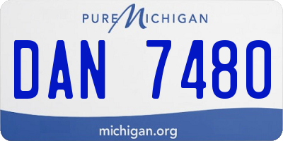 MI license plate DAN7480
