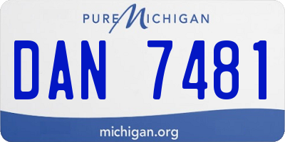 MI license plate DAN7481