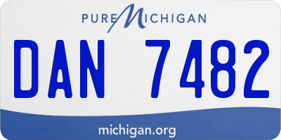 MI license plate DAN7482