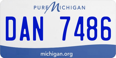 MI license plate DAN7486