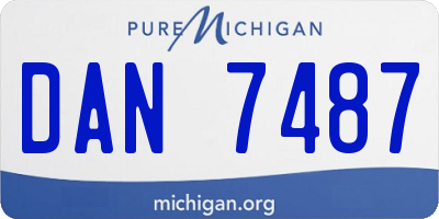 MI license plate DAN7487