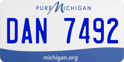 MI license plate DAN7492