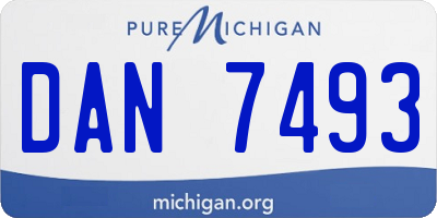 MI license plate DAN7493