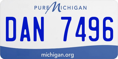 MI license plate DAN7496