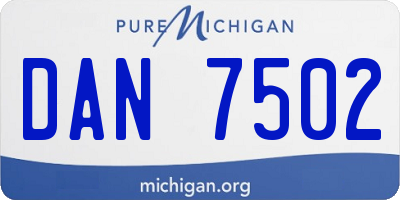 MI license plate DAN7502