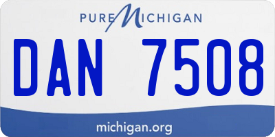 MI license plate DAN7508