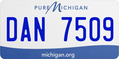 MI license plate DAN7509