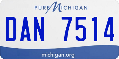 MI license plate DAN7514