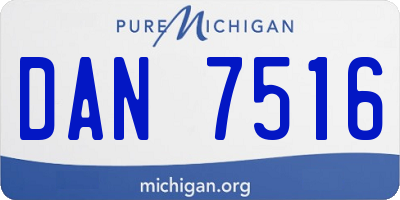 MI license plate DAN7516