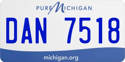 MI license plate DAN7518