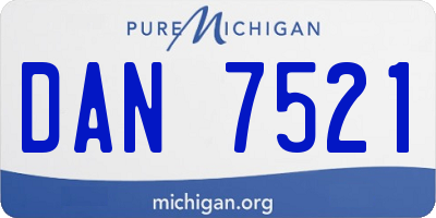MI license plate DAN7521