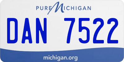 MI license plate DAN7522