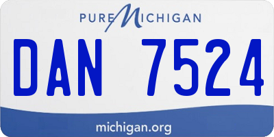 MI license plate DAN7524