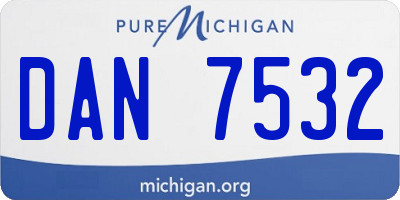 MI license plate DAN7532