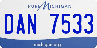 MI license plate DAN7533
