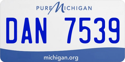 MI license plate DAN7539