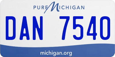 MI license plate DAN7540