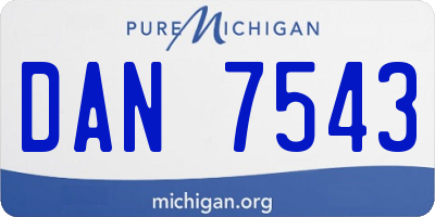 MI license plate DAN7543