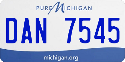 MI license plate DAN7545