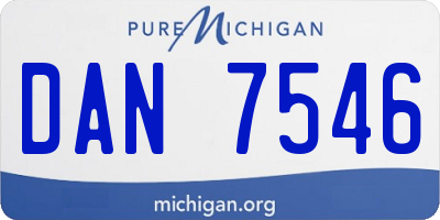 MI license plate DAN7546