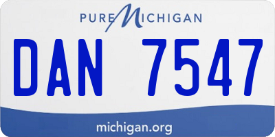 MI license plate DAN7547