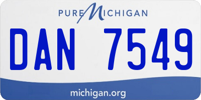 MI license plate DAN7549