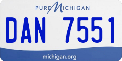 MI license plate DAN7551