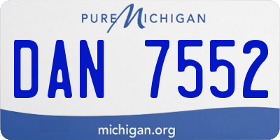 MI license plate DAN7552