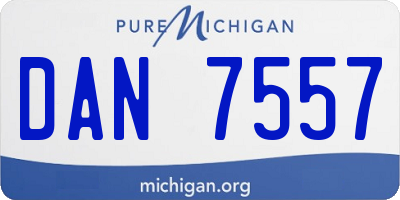 MI license plate DAN7557