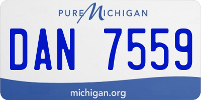 MI license plate DAN7559