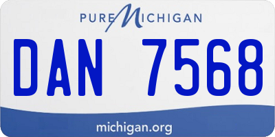 MI license plate DAN7568