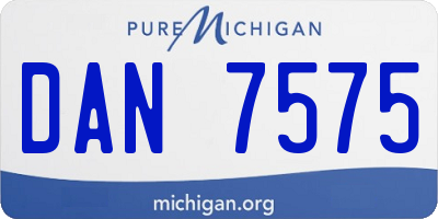MI license plate DAN7575