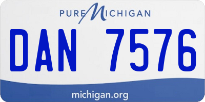 MI license plate DAN7576