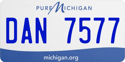 MI license plate DAN7577