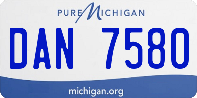 MI license plate DAN7580