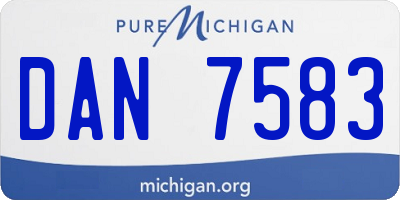 MI license plate DAN7583