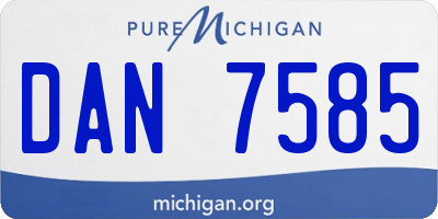 MI license plate DAN7585