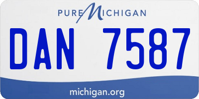 MI license plate DAN7587