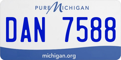 MI license plate DAN7588