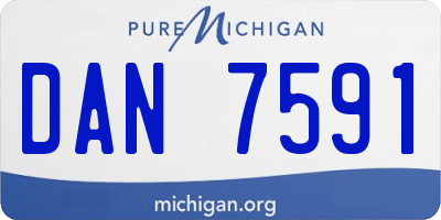 MI license plate DAN7591