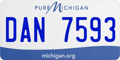 MI license plate DAN7593