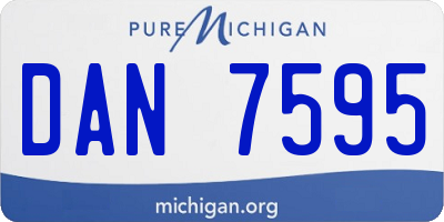 MI license plate DAN7595