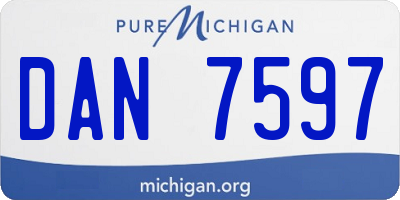 MI license plate DAN7597