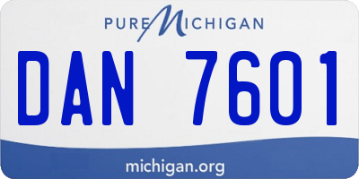 MI license plate DAN7601