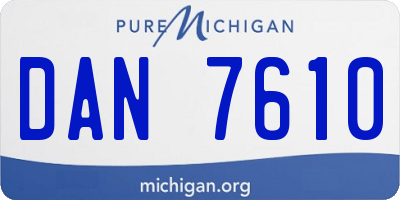 MI license plate DAN7610