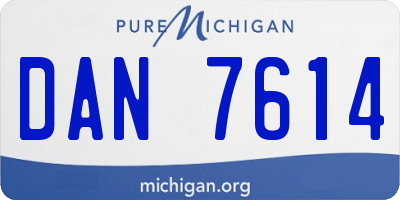MI license plate DAN7614
