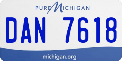 MI license plate DAN7618