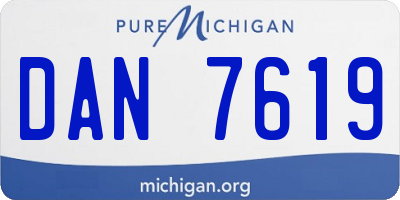 MI license plate DAN7619