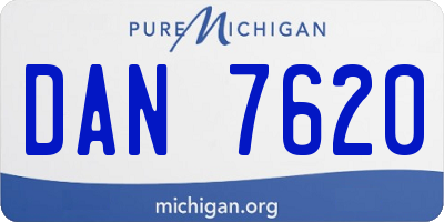 MI license plate DAN7620